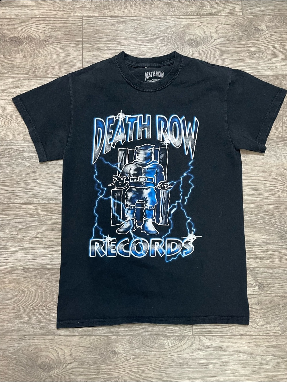 Death Row Records Graphic T-Shirt Black Size S Ripple Music Rap Tee electric ⚡️